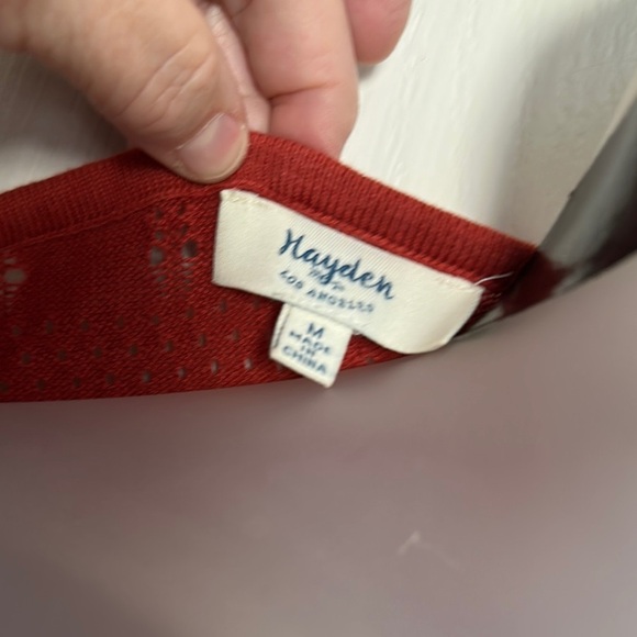 Red Women's Top with Lace Detail - Picture 2 of 7